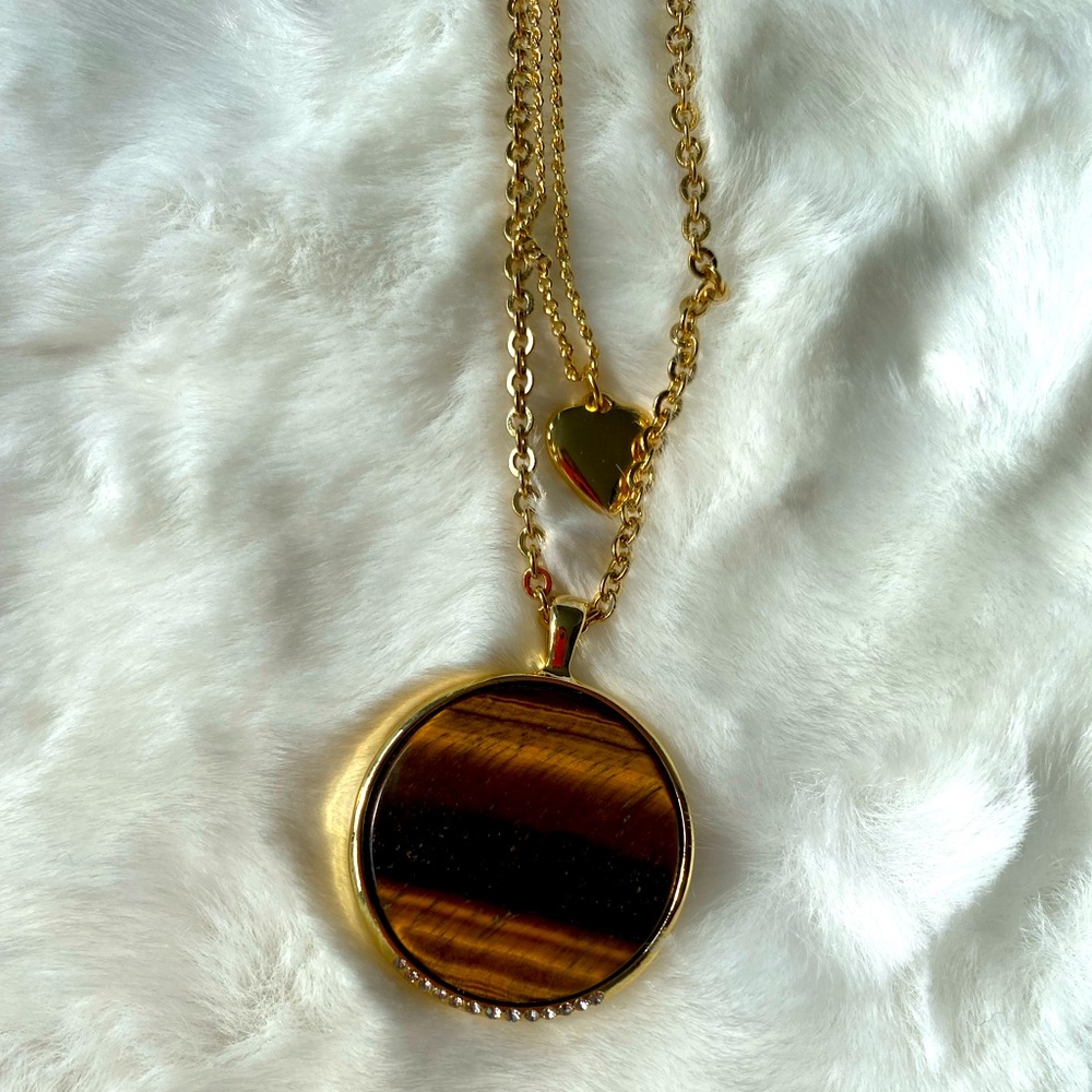 RW&CO Gold and Tortoise Shell Necklace